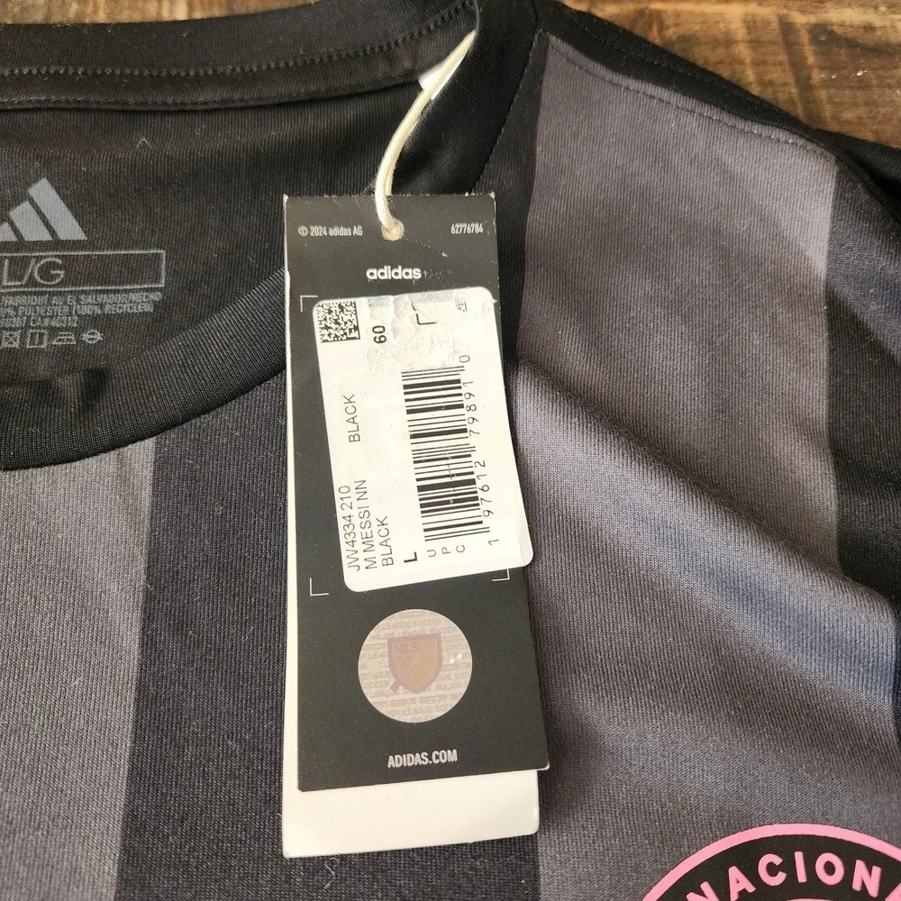 NWT Lionel Messi Jersey Men's Inter Miami CF Black Pink 2024 Adidas‎ MLS, Large - Picture 8 of 8